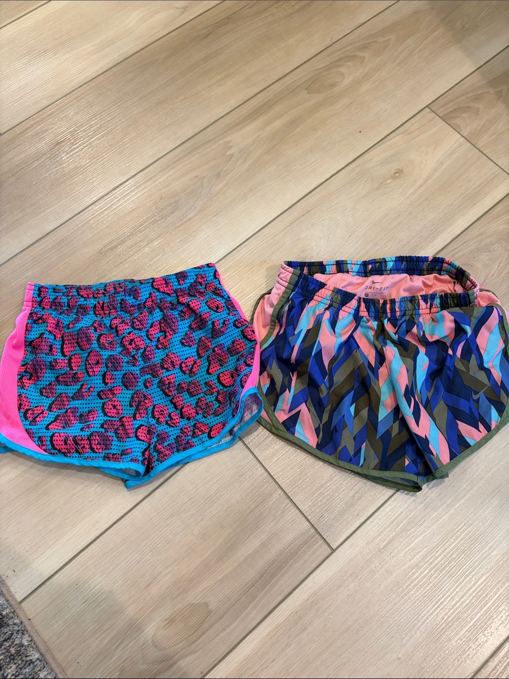 Kids’s Pink & Blue Patterned Running Shorts - 2-Pack
